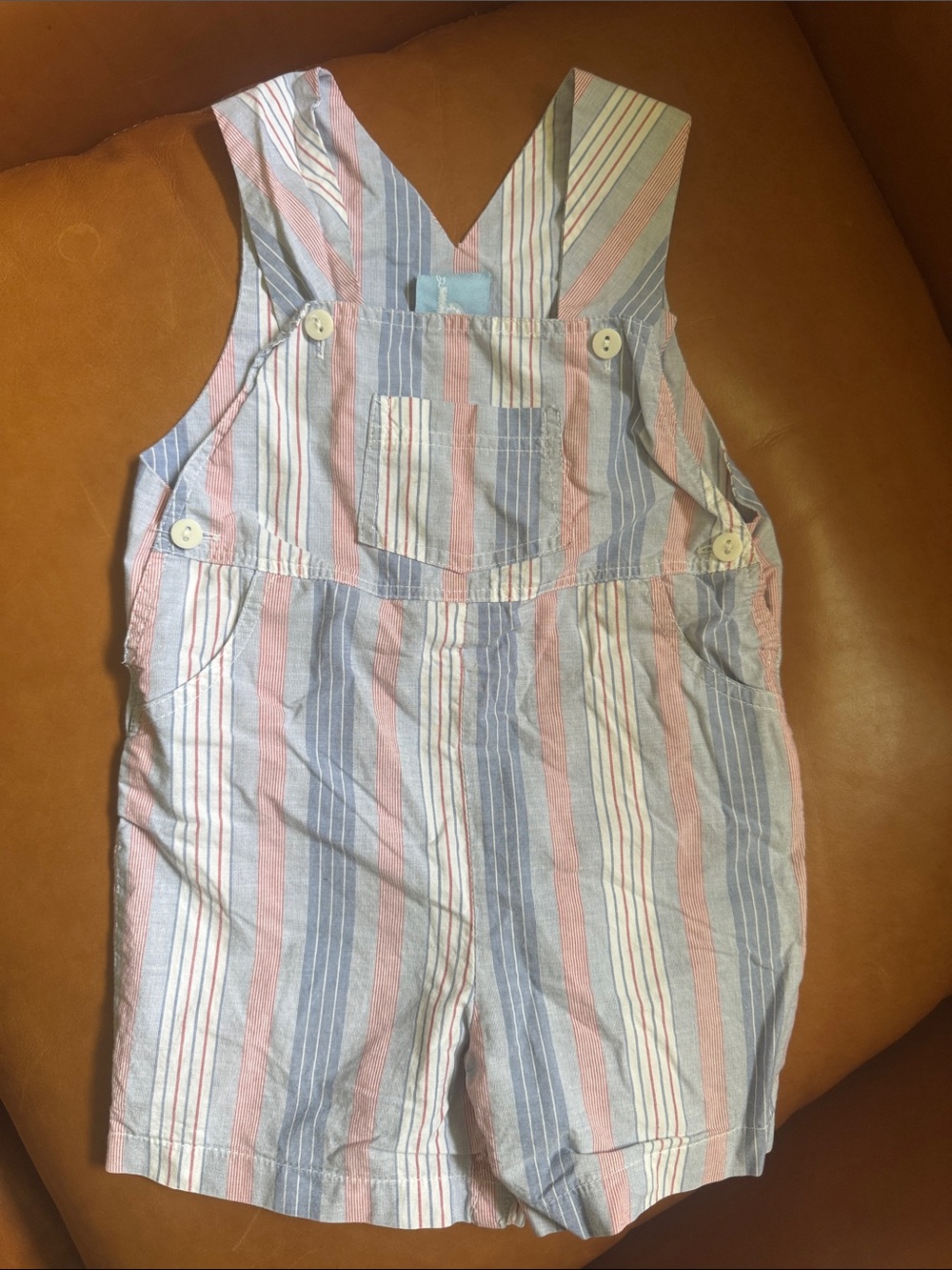 Bella Bliss Red White & Blue Striped Shortalls 24m